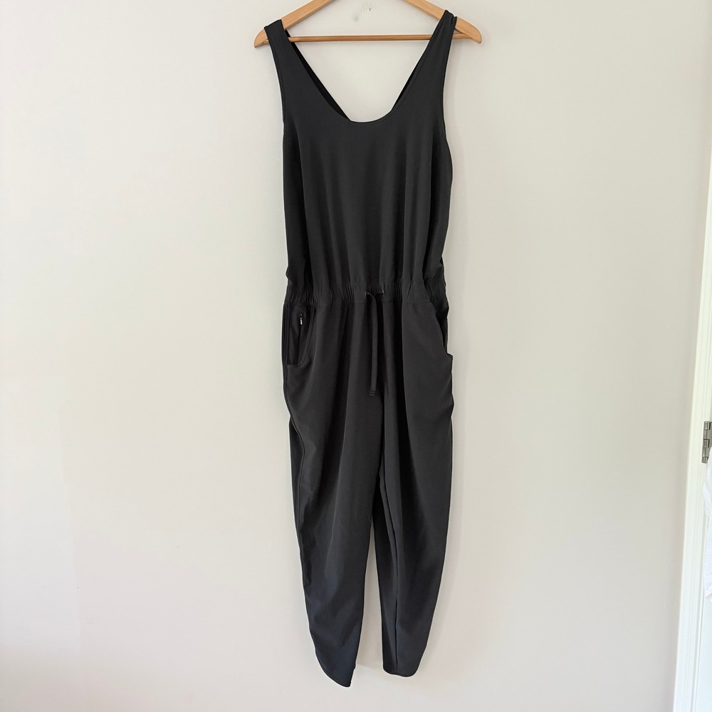 Patagonia Jumpsuit Fleetwith Romper XL Black Sleeveless Crossover Back - Picture 13 of 13